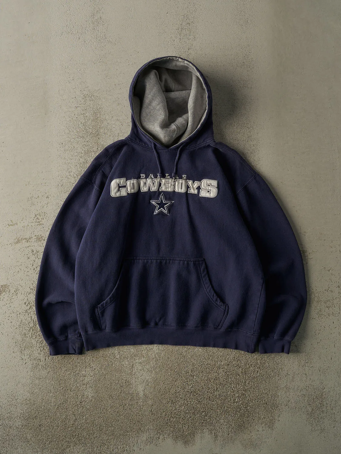 Vintage 90s Navy Blue Dallas Cowboys Embroidered Hoodie (S/M) sold by Rebalance Vintage