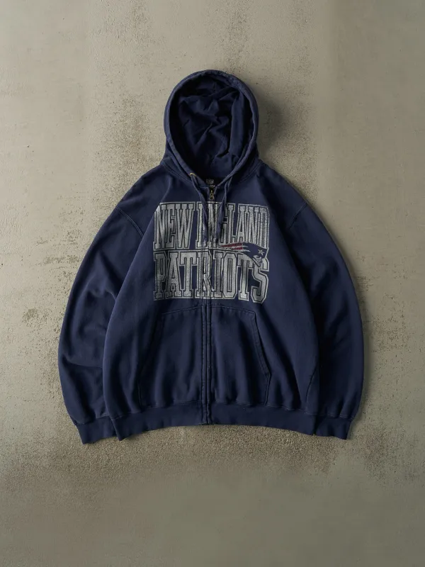 Vintage Y2K Navy Blue New England Patriots Zip Up Hoodie (L/XL) sold by Rebalance Vintage