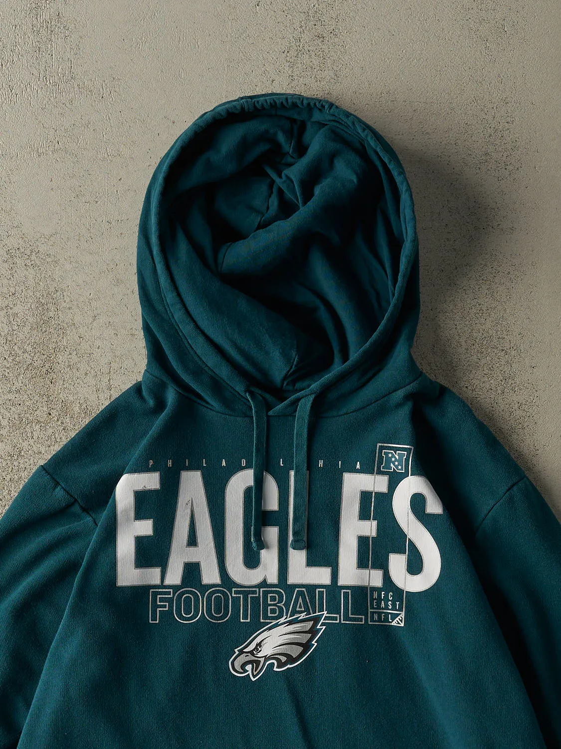 Vintage Y2K Teal Philadelphia Eagles Hoodie (L/XL) sold by Rebalance Vintage product image thumbnail 2