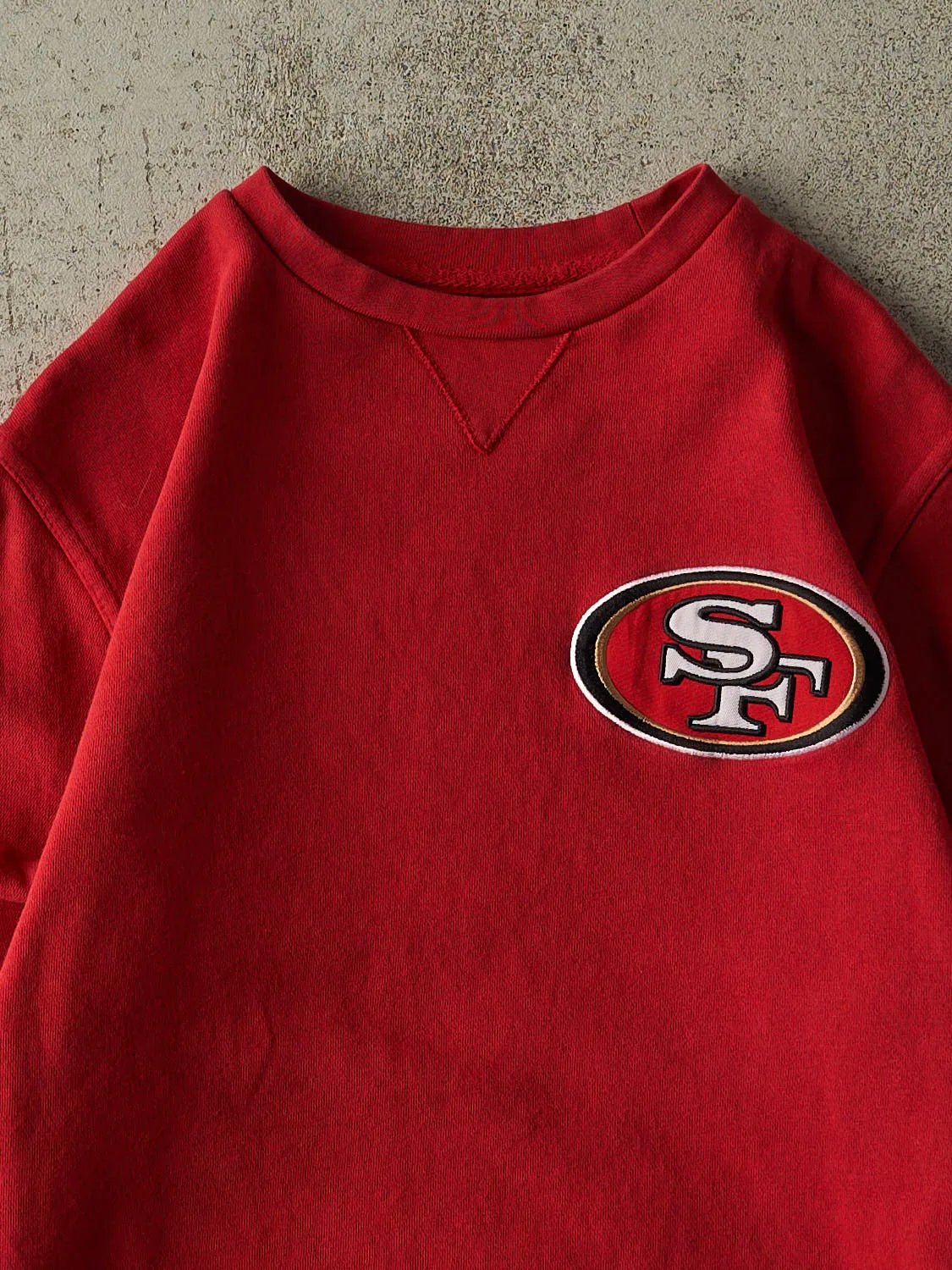 Vintage Y2K Red San Francisco 49ers Embroidered Crewneck (S) sold by Rebalance Vintage product image thumbnail 2
