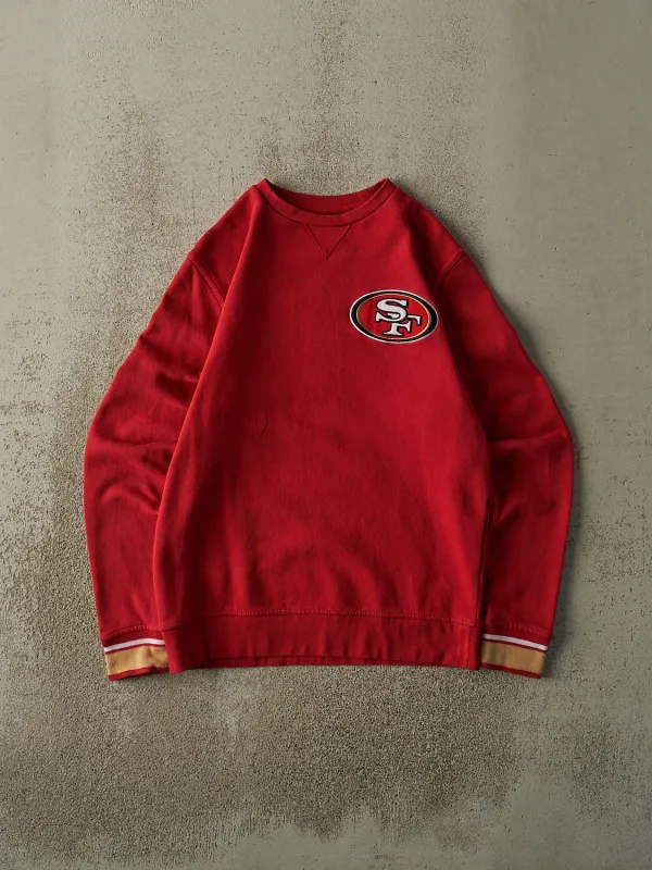 Vintage Y2K Red San Francisco 49ers Embroidered Crewneck (S) sold by Rebalance Vintage