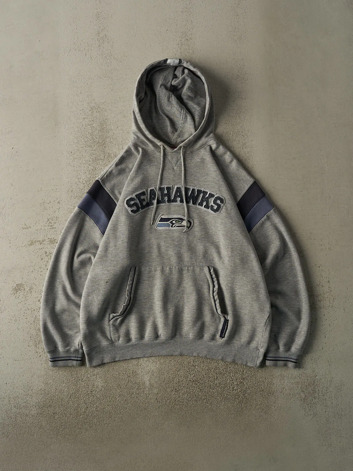 Vintage Y2K Grey Seattle Seahawks Embroidered Hoodie (XL) sold by Rebalance Vintage