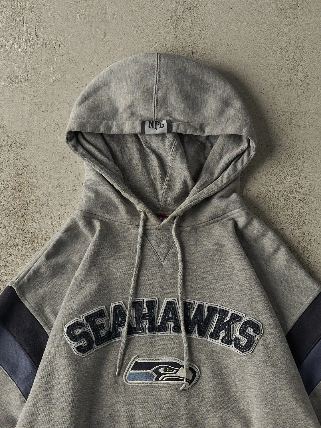Vintage Y2K Grey Seattle Seahawks Embroidered Hoodie (XL) sold by Rebalance Vintage product image thumbnail 4