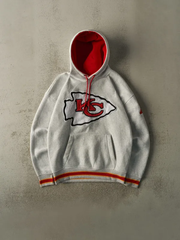 Vintage Y2K Heather Grey Kansas City Chiefs Chenille Embroidered Hoodie (XL) sold by Rebalance Vintage
