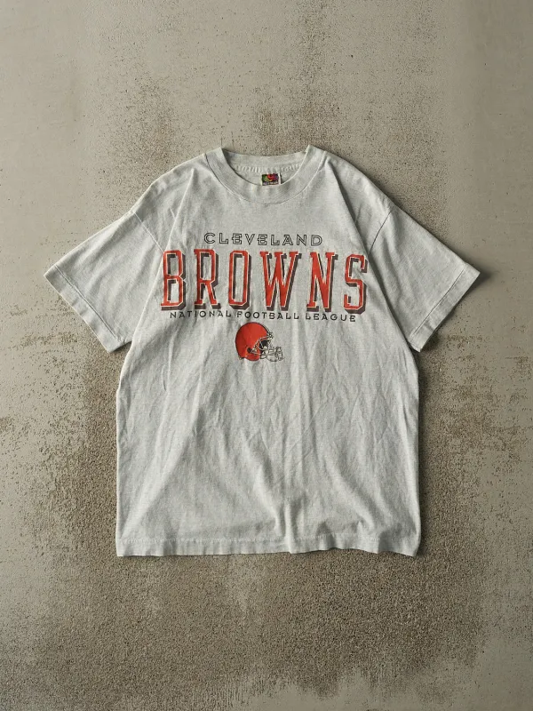 Vintage 90s Heather Grey Cleveland Browns Single Stitch Tee (S/M) sold by Rebalance Vintage