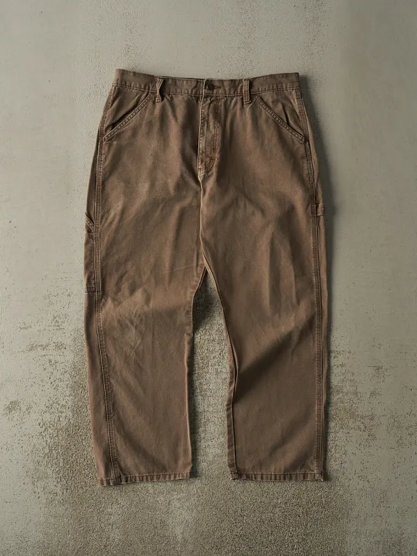 Vintage 90s Faded Brown Rustler Carpenter Work Pants (34x28.5) sold by Rebalance Vintage