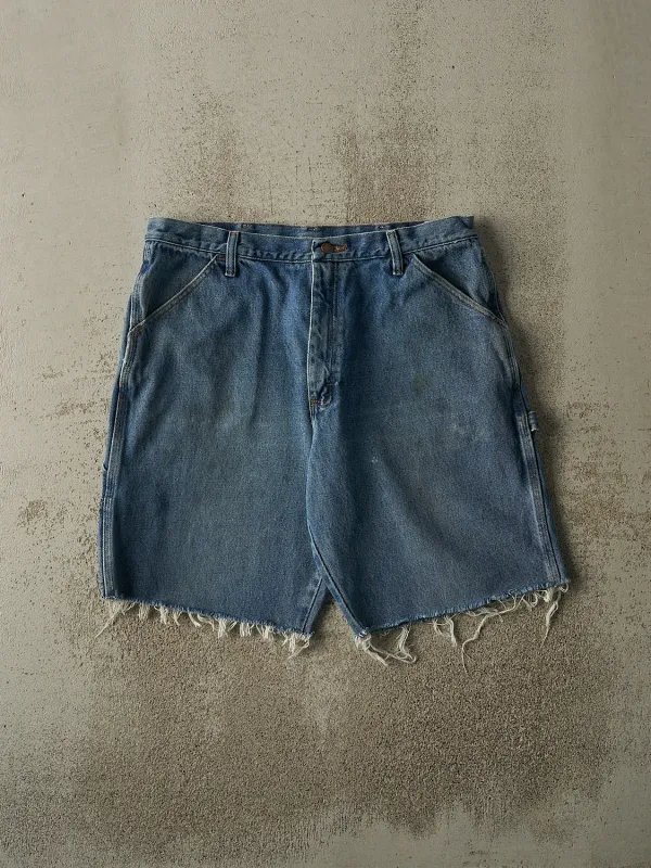 Vintage 90s Mid Wash Rustler Carpenter Cut Off Jean Shorts (35.5x10) sold by Rebalance Vintage