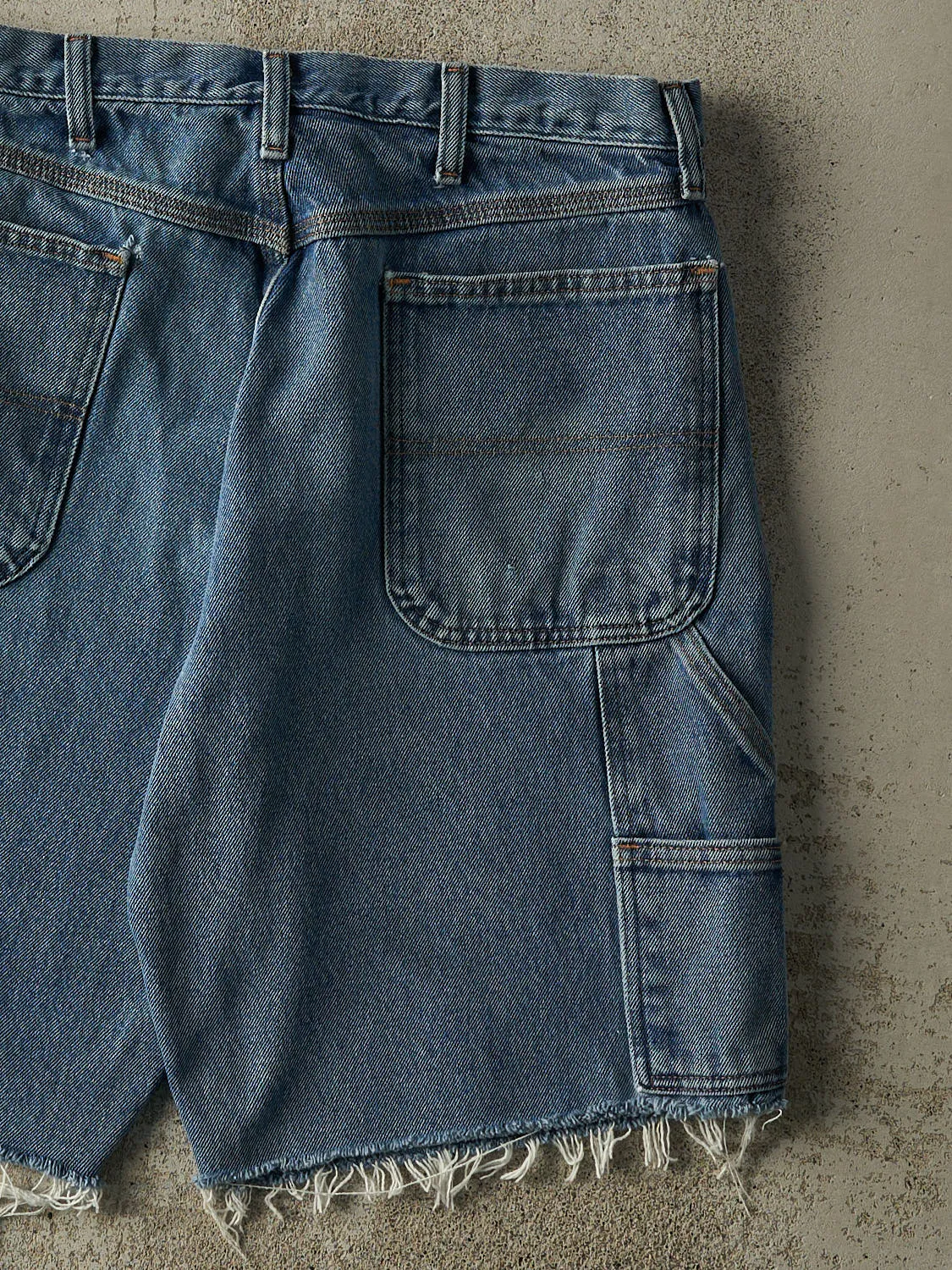 Vintage 90s Mid Wash Rustler Carpenter Cut Off Jean Shorts (35.5x10) sold by Rebalance Vintage product image thumbnail 4