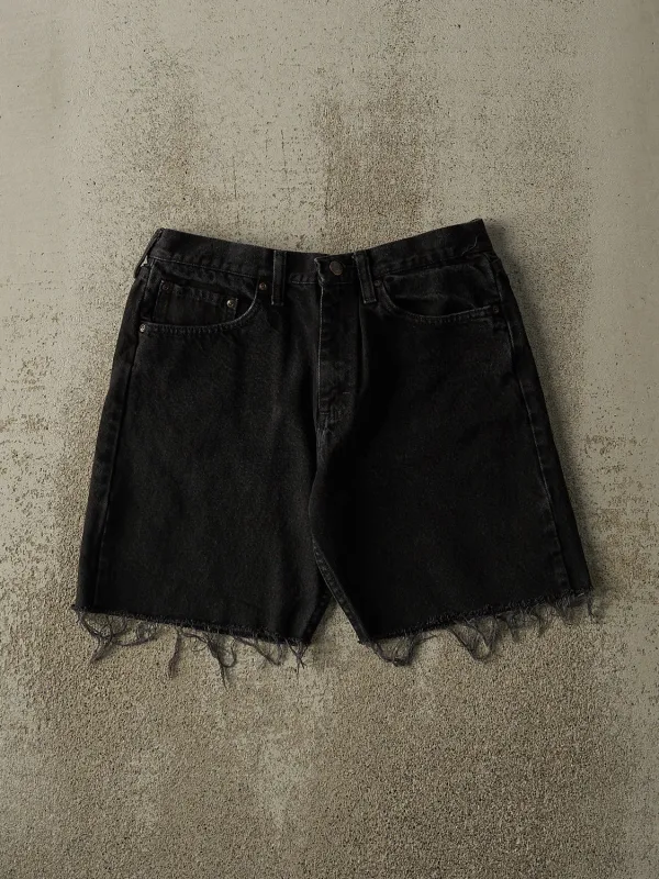 Vintage 90s Black Wrangler Cut Off Denim Shorts (31x8) sold by Rebalance Vintage