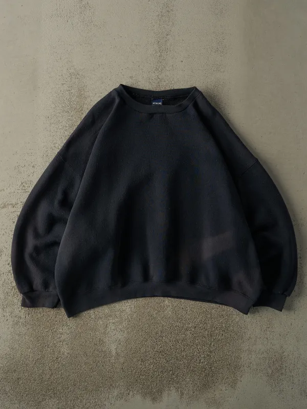 Vintage 90s Faded Black Blank Boxy Crewneck (XXL) sold by Rebalance Vintage