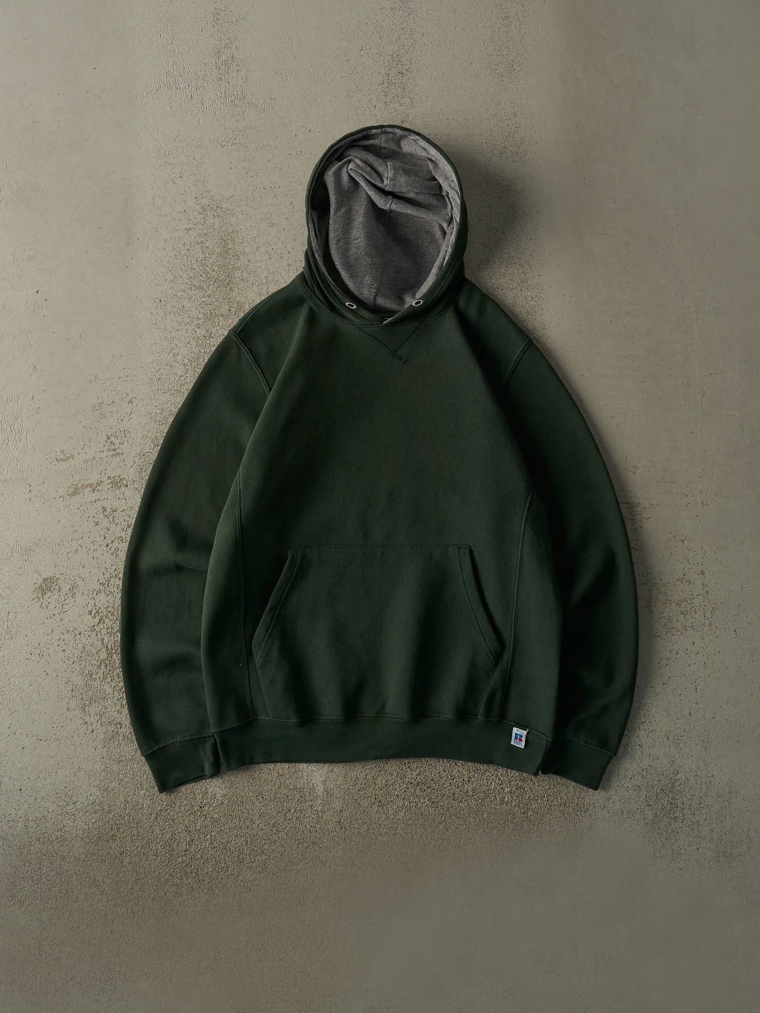 Vintage Y2K Green Blank Russell Athletic Hoodie (M/L) sold by Rebalance Vintage