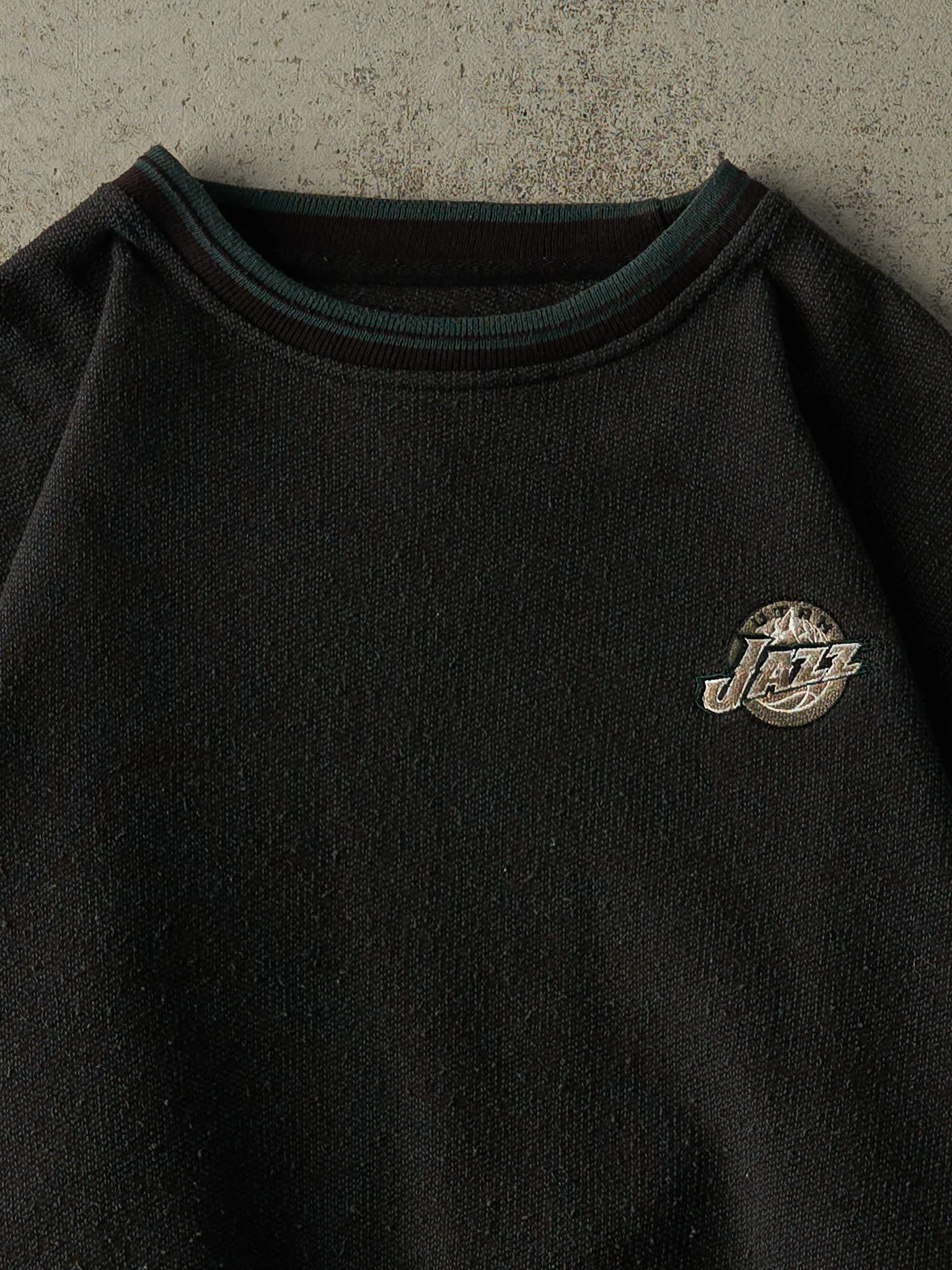 Vintage 90s Green Utah Jazz Embroidered Knit Crewneck (L/XL) sold by Rebalance Vintage product image thumbnail 2