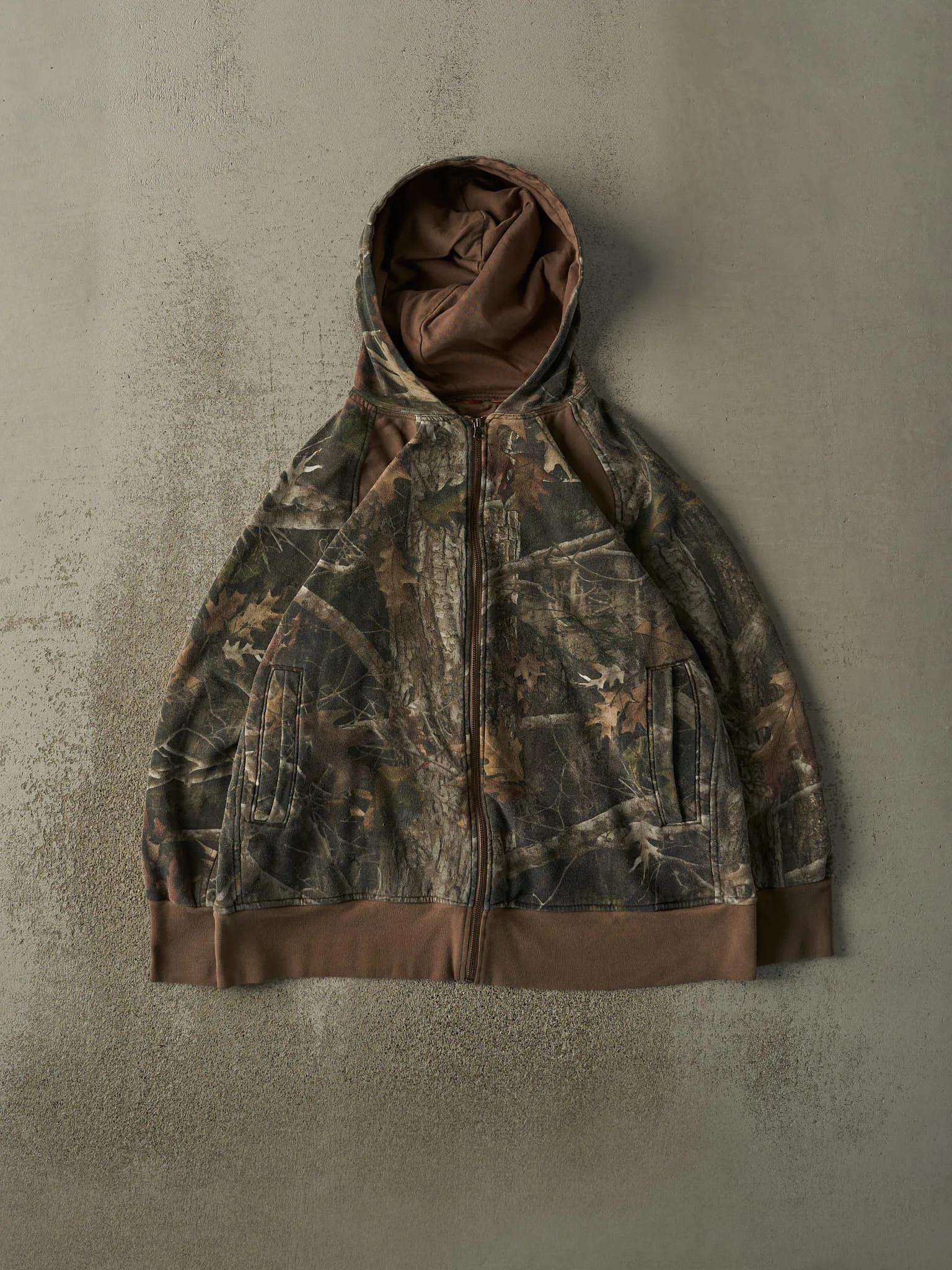 Vintage Y2K Camo SHE Zip Up Hoodie (L/XL) sold by Rebalance Vintage