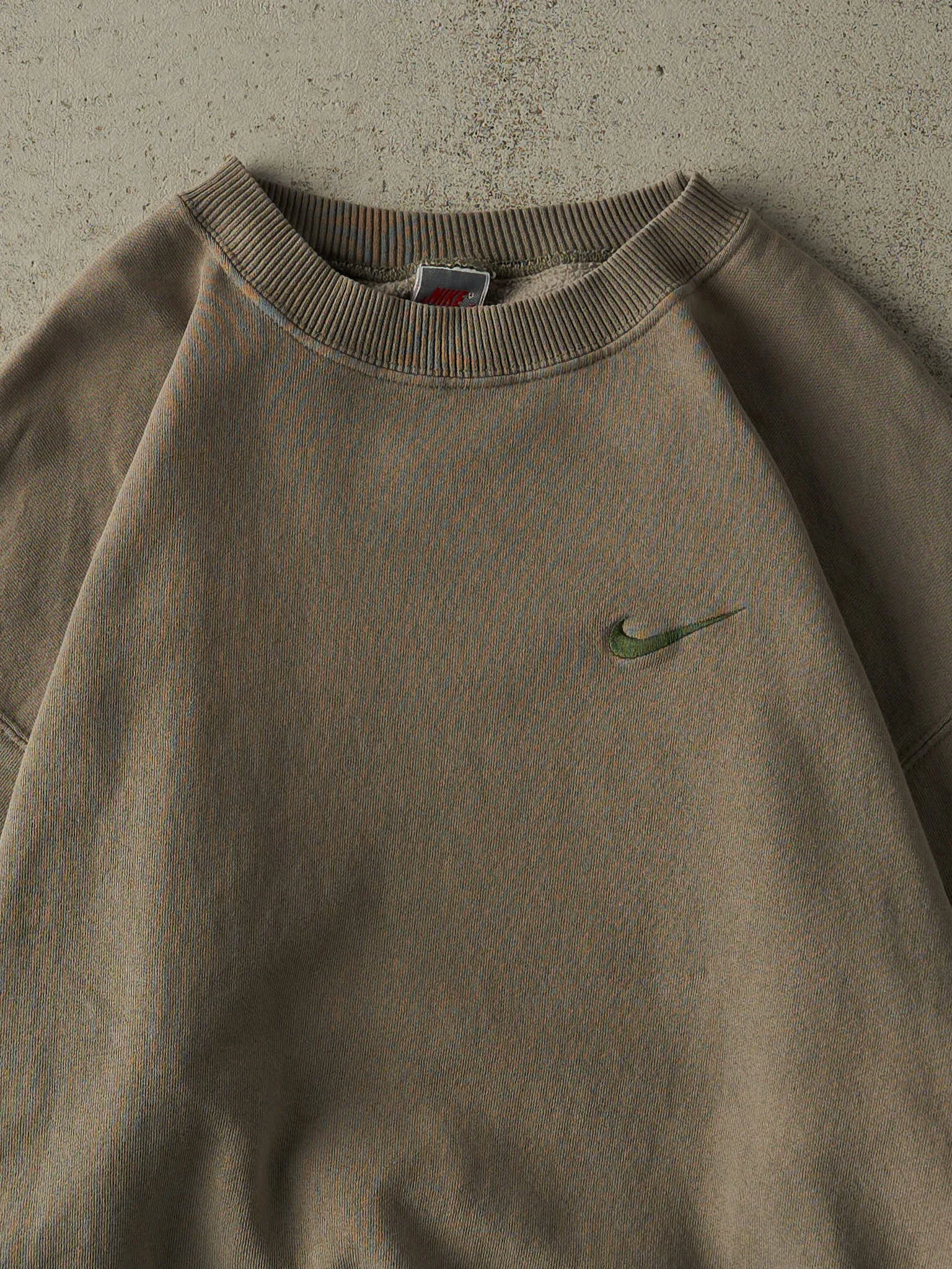 Vintage 90s Sun Faded Green Nike Embroidered Swoosh Crewneck (XL/XXL) sold by Rebalance Vintage product image thumbnail 2