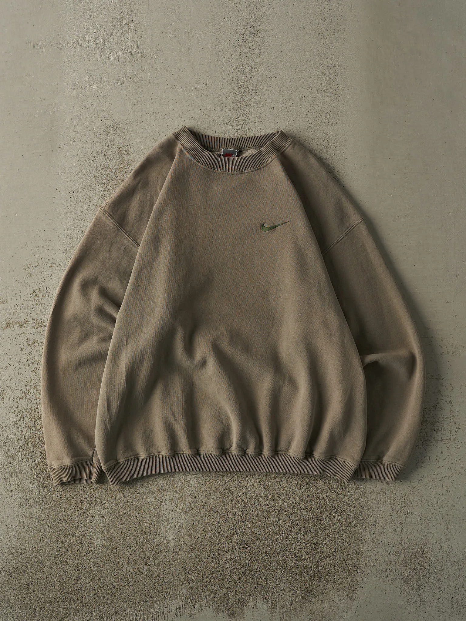 Vintage 90s Sun Faded Green Nike Embroidered Swoosh Crewneck (XL/XXL) sold by Rebalance Vintage