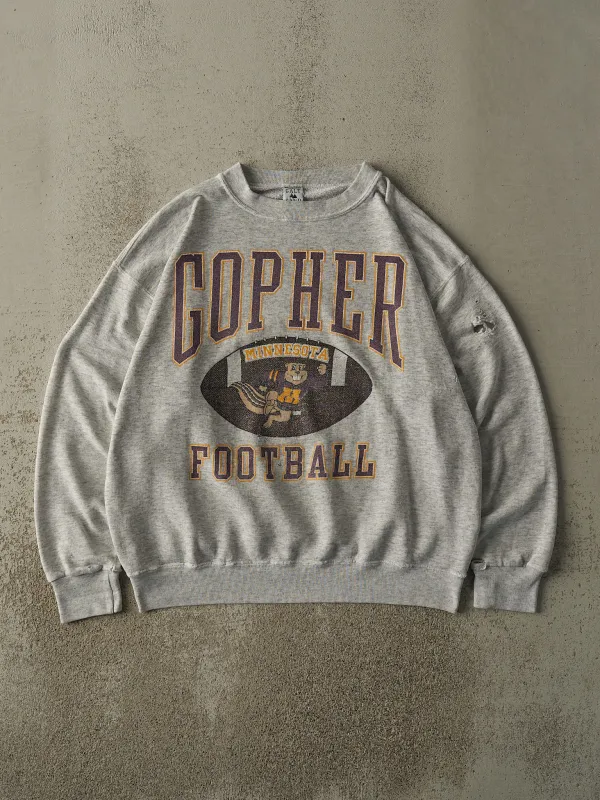 Vintage 90s Heather Grey University of Minnesota Gopher Football Crewneck (L/XL) sold by Rebalance Vintage