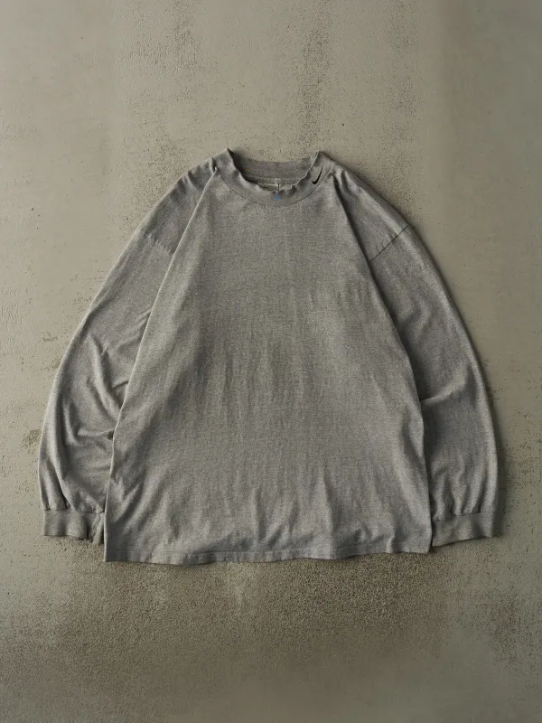 Vintage Y2K Grey Nike Embroidered Mock Neck Long Sleeve (XL/XXL) sold by Rebalance Vintage