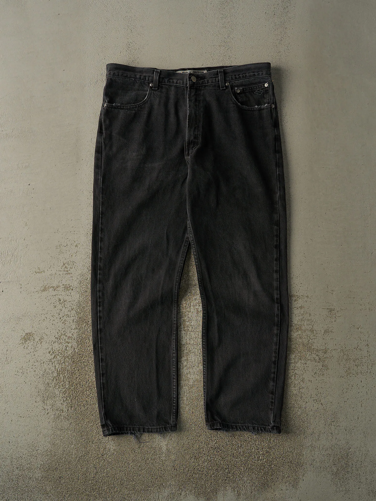 Vintage 90s Faded Black Harley Davidson Denim Pants (37x30) sold by Rebalance Vintage