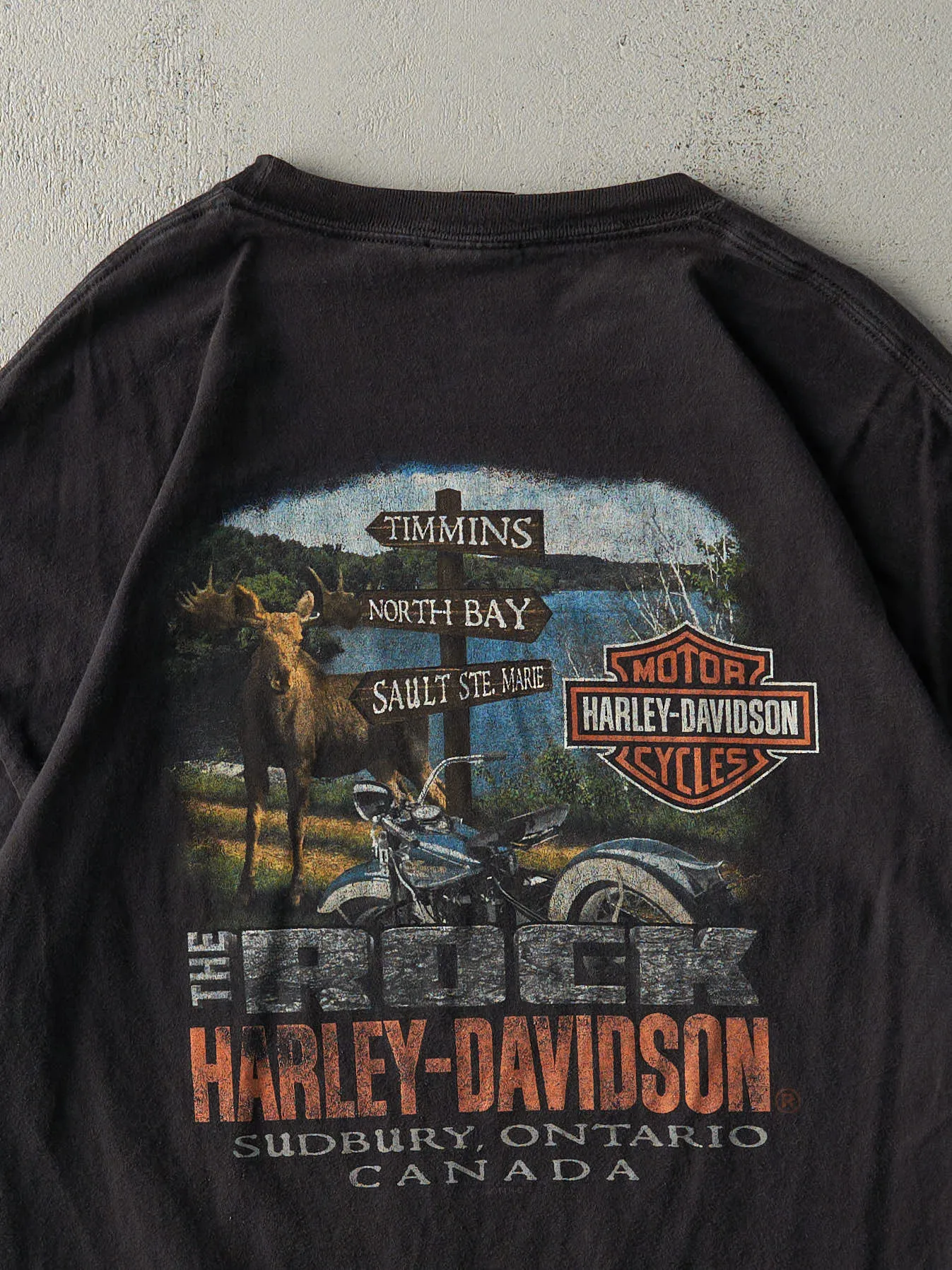 14' Black Sudbury Ontario Harley Davidson Tee (XL) sold by Rebalance Vintage product image thumbnail 4