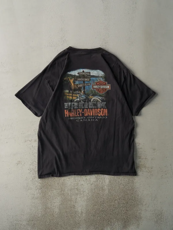 14' Black Sudbury Ontario Harley Davidson Tee (XL) sold by Rebalance Vintage