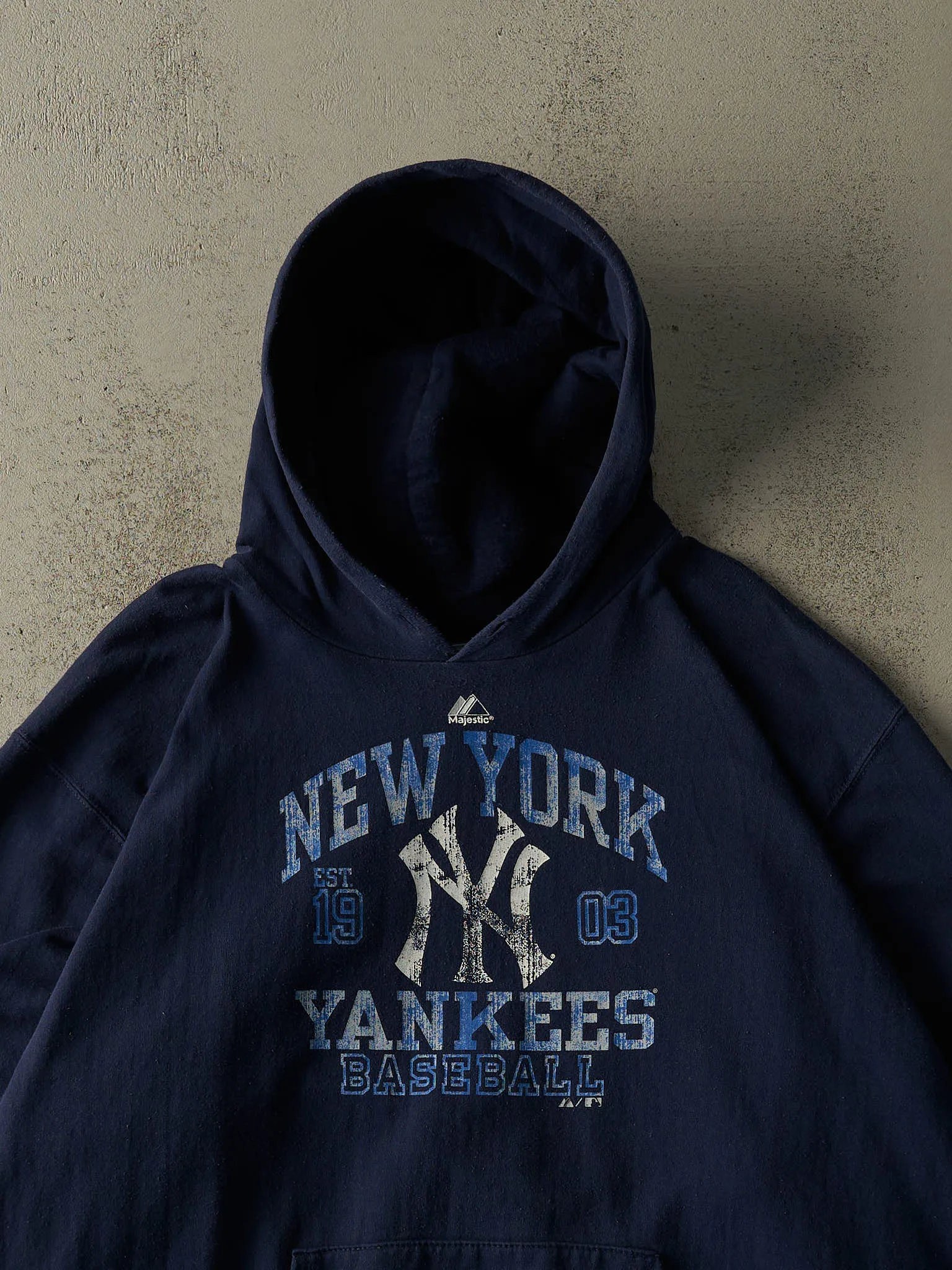 Vintage Y2K Navy Blue New York Yankees Hoodie (XXL) sold by Rebalance Vintage product image thumbnail 2