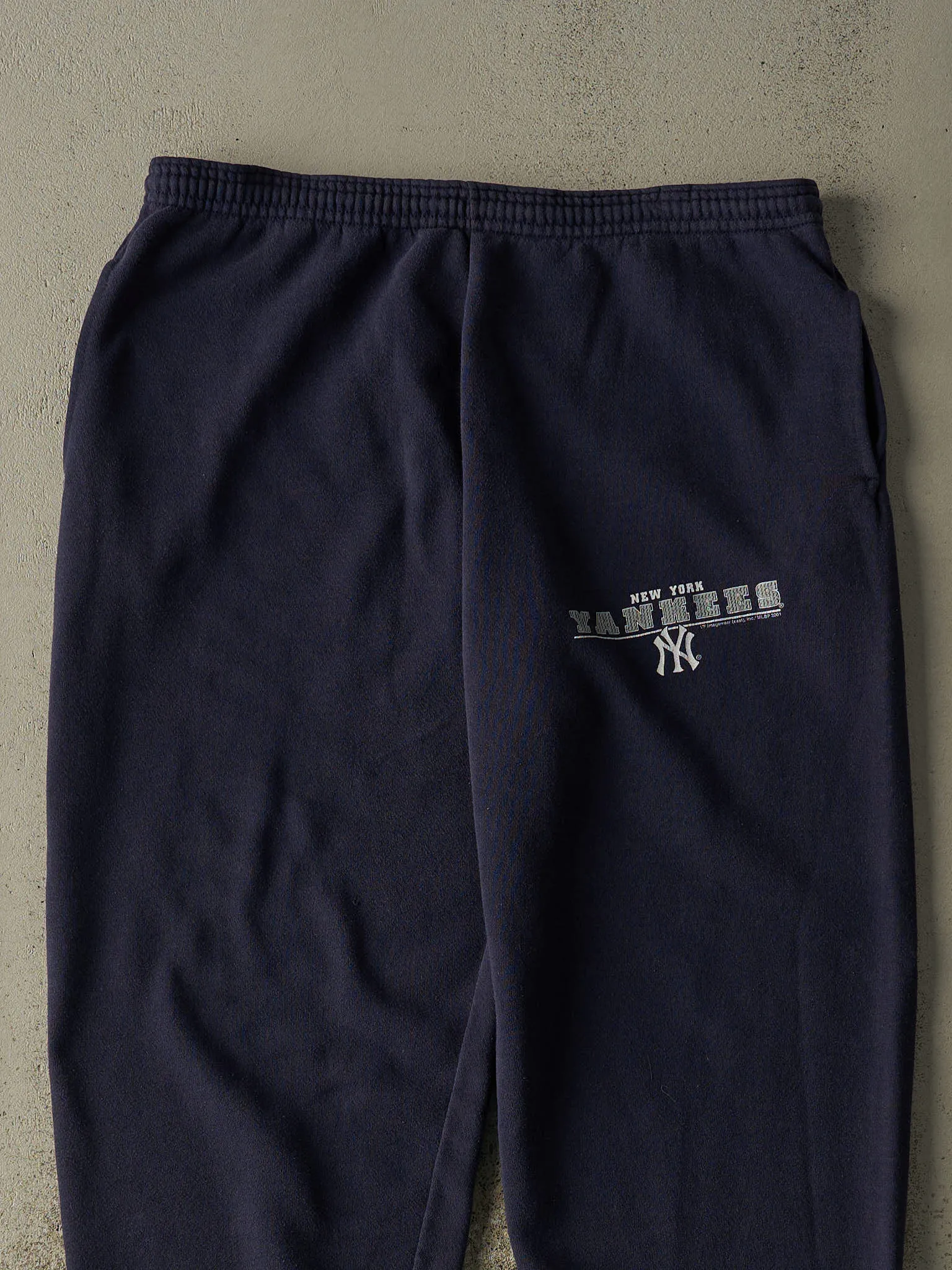 Vintage 01' Navy Blue New York Yankees Embroidered Sweatpants (34x29.5) sold by Rebalance Vintage product image thumbnail 3