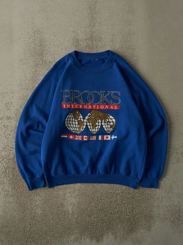 Vintage 80s Blue Brooks Boxy Crewneck (M) sold by Rebalance Vintage