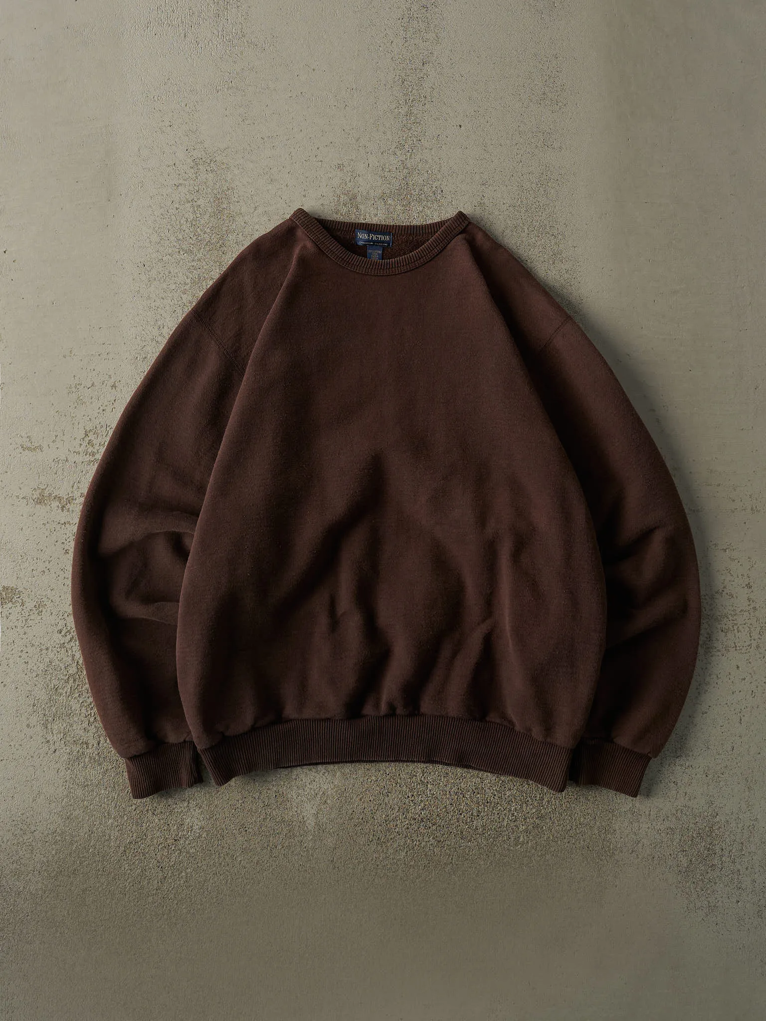 Vintage 90s Sun Faded Brown Non-Fiction Blank Crewneck (XL) sold by Rebalance Vintage