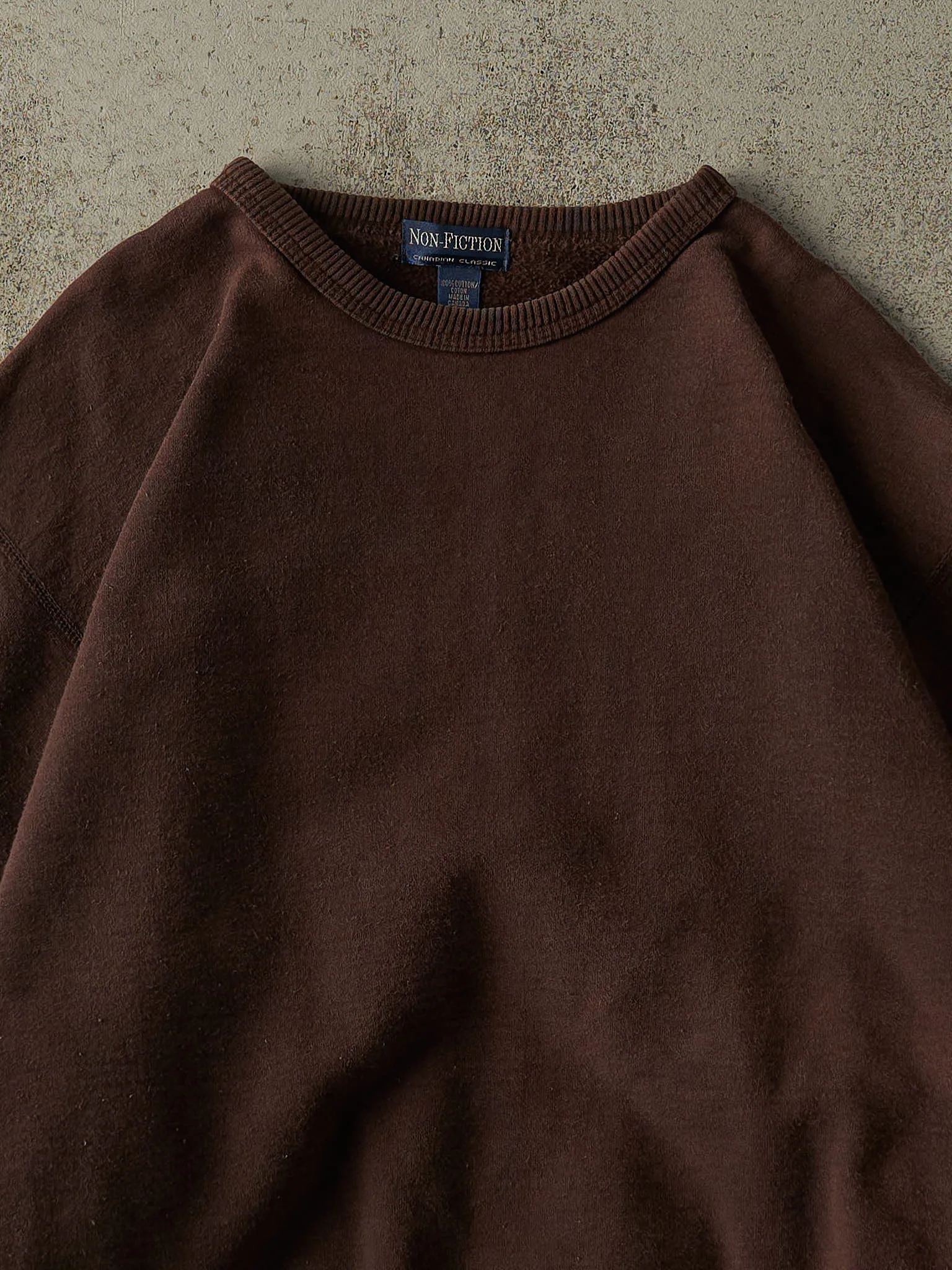 Vintage 90s Sun Faded Brown Non-Fiction Blank Crewneck (XL) sold by Rebalance Vintage product image thumbnail 2