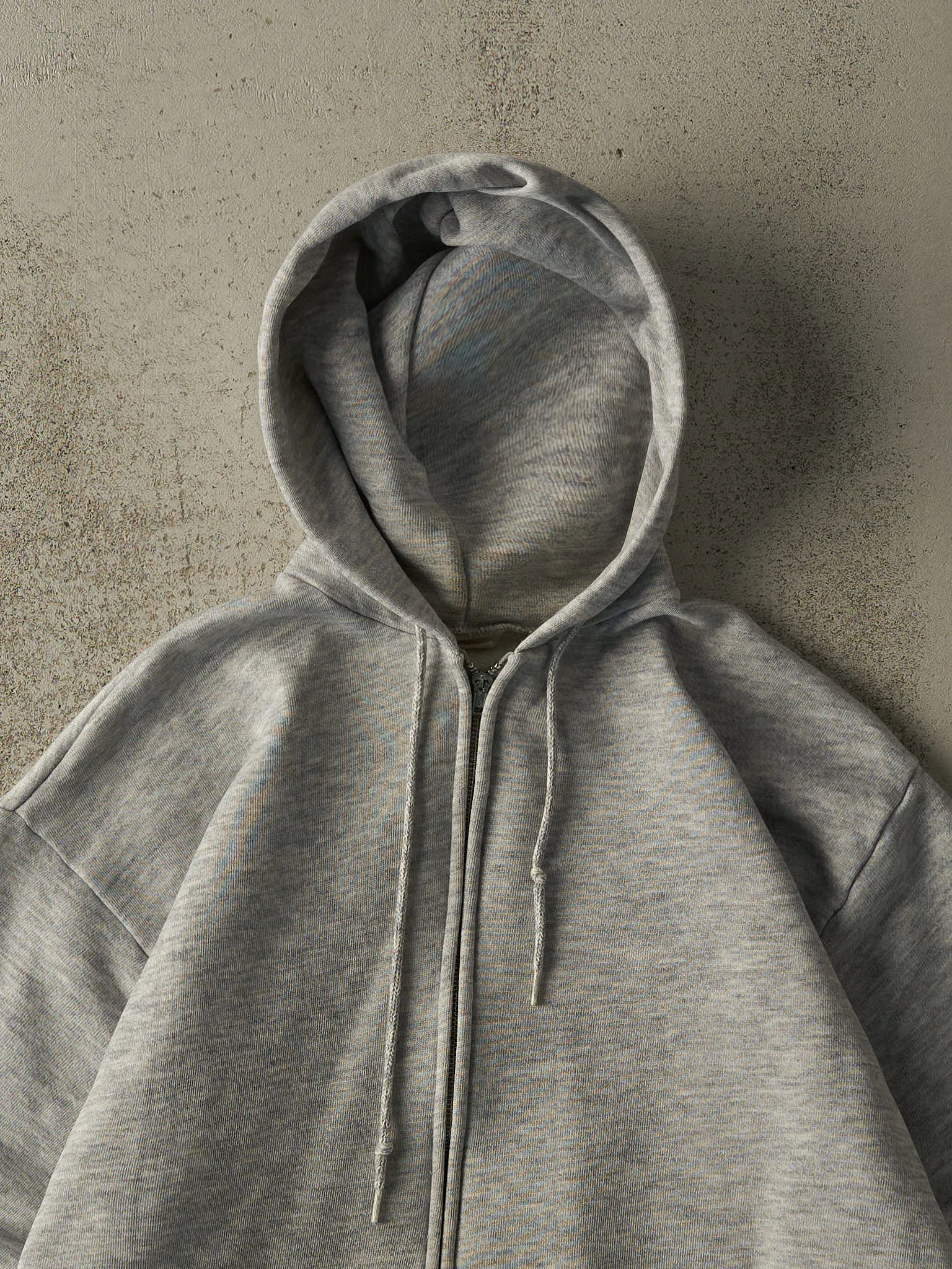 Vintage 80s Heather Grey Zip Up Hoodie (L) sold by Rebalance Vintage product image thumbnail 2
