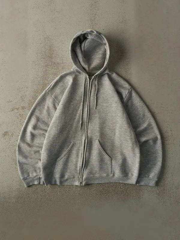 Vintage 80s Heather Grey Zip Up Hoodie (L) sold by Rebalance Vintage