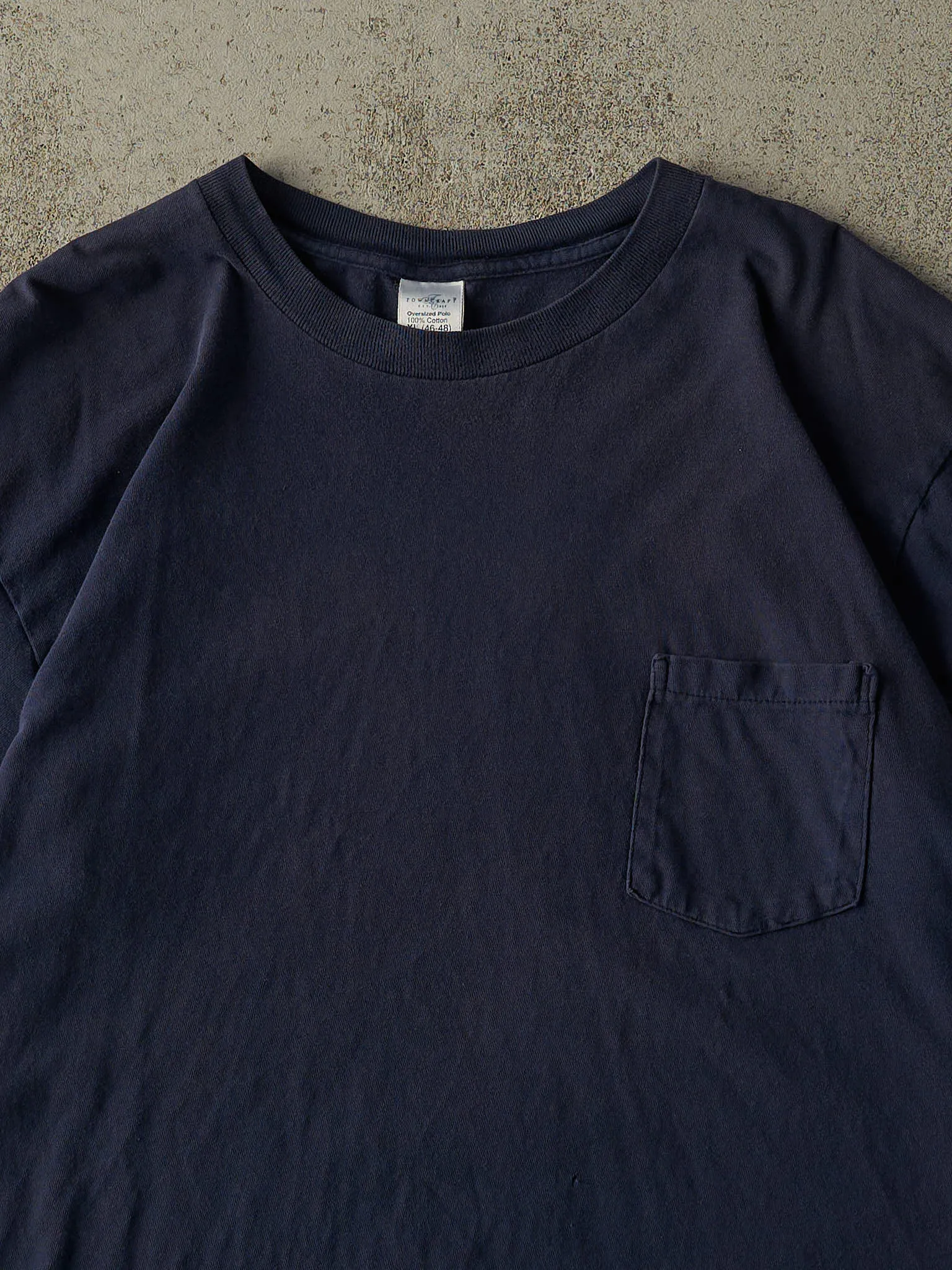 Vintage 90s Navy Blue Blank JC Penney Pocket Tee (L/XL) sold by Rebalance Vintage product image thumbnail 2