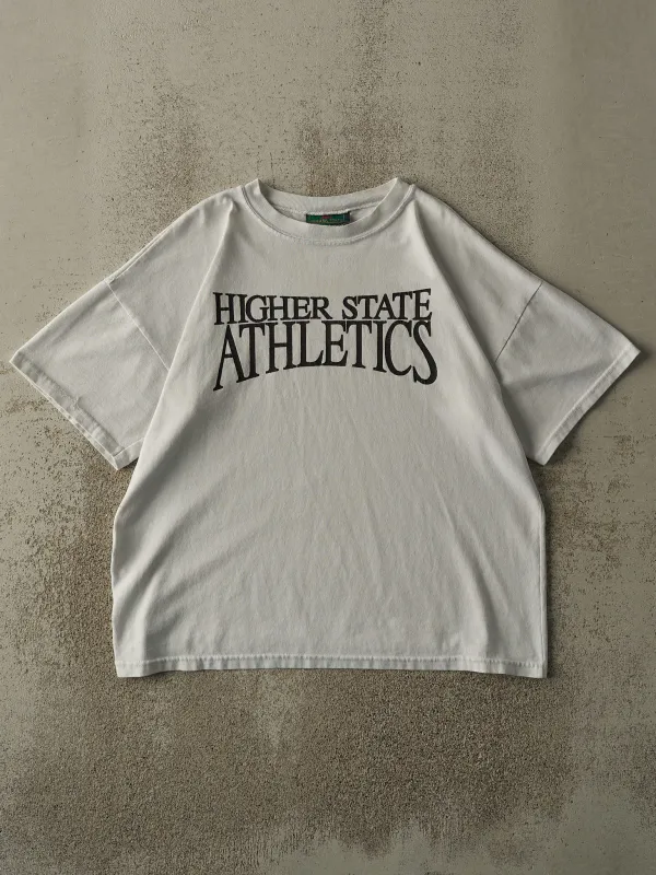 Vintage 90s Grey Higher State Athletics Tee (M/L) sold by Rebalance Vintage