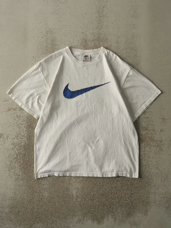 Vintage 90s White Nike Swoosh Logo Tee (M/L) sold by Rebalance Vintage