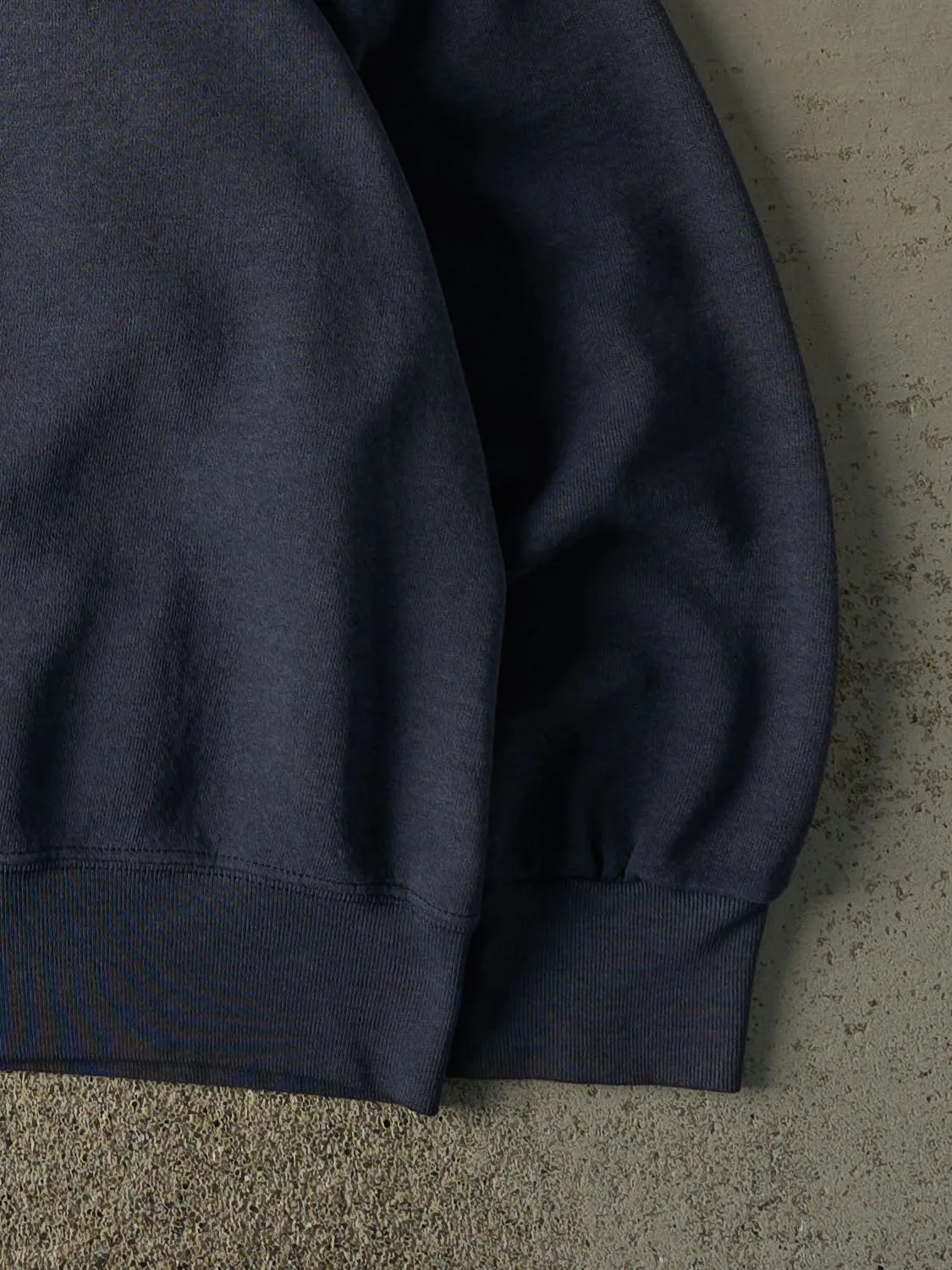 Vintage 90s Faded Navy University of Notre Dame Fighting Irish Embroidered Crewneck (XXL) sold by Rebalance Vintage product image thumbnail 3