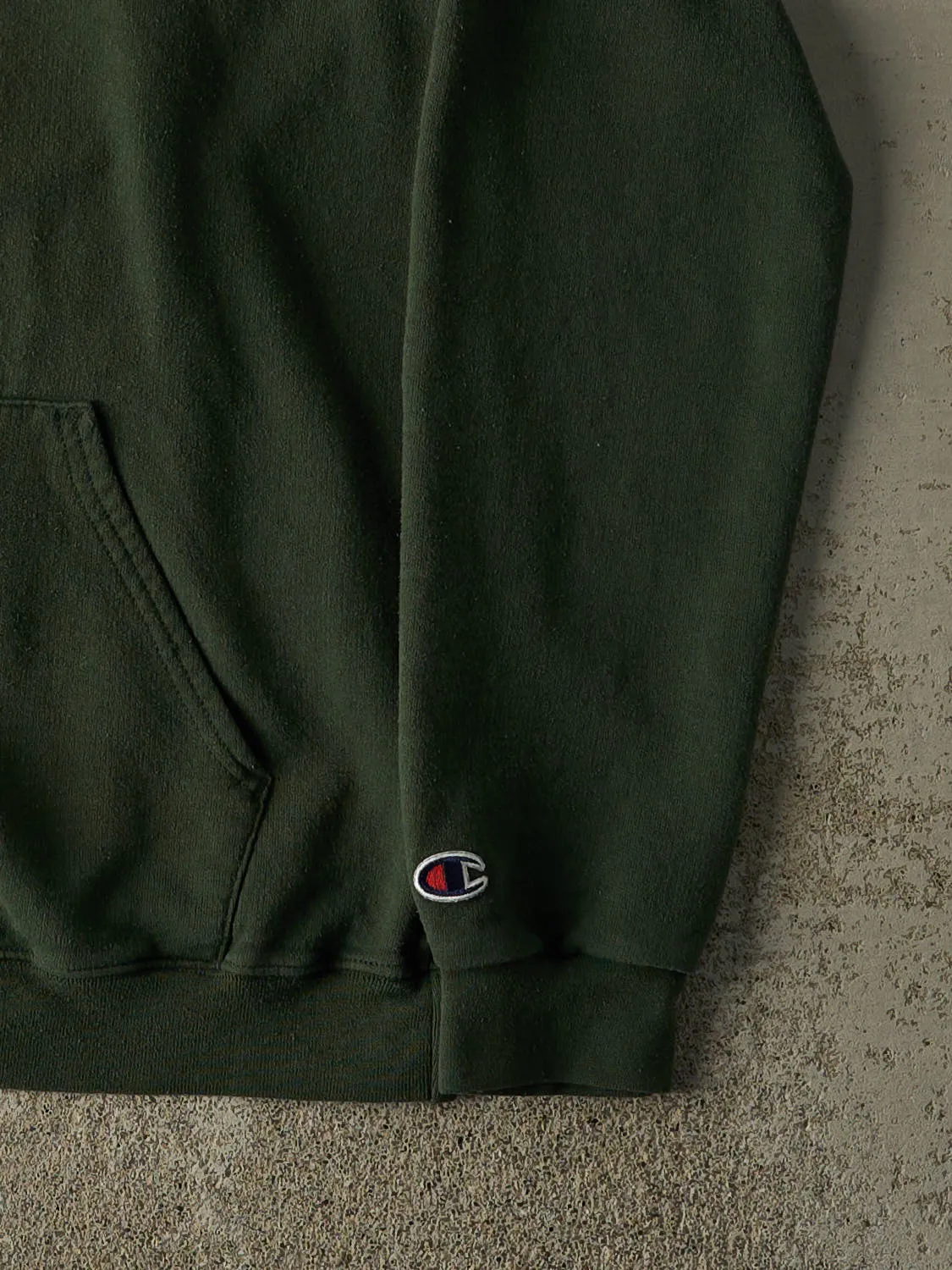 Vintage 90s Faded Green Champion Hoodie (S/M) sold by Rebalance Vintage product image thumbnail 3