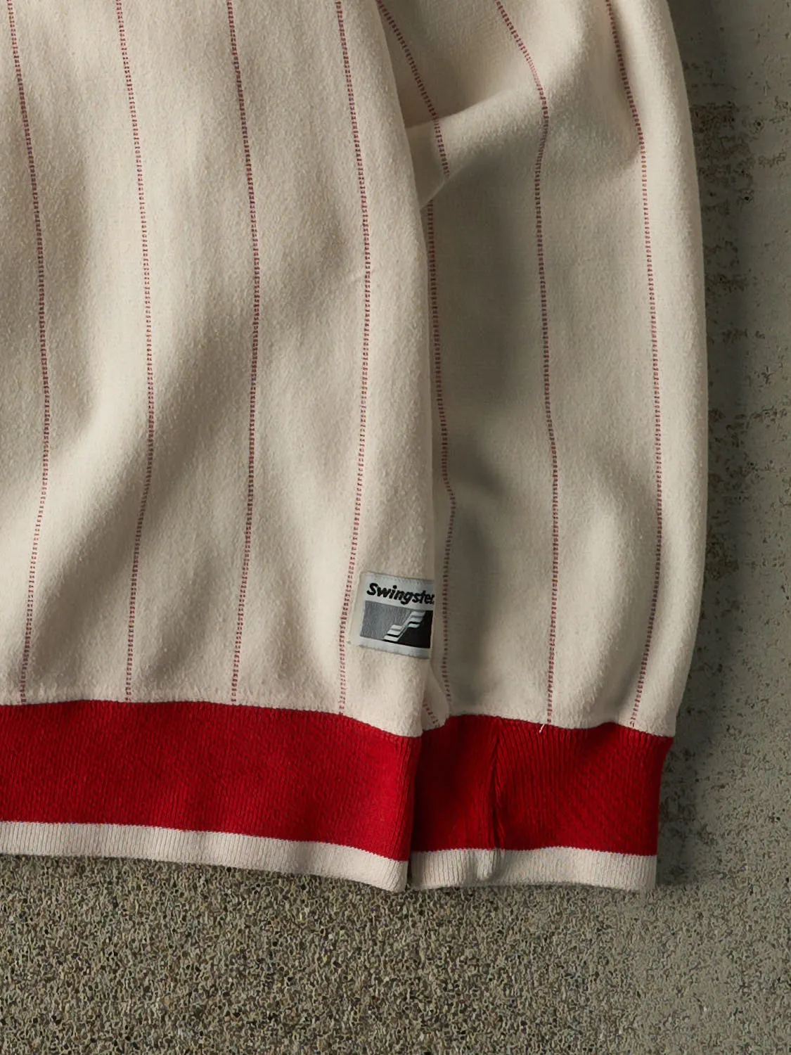 Vintage 90s White & Red Ohio State Pinstriped Crewneck (XL) sold by Rebalance Vintage product image thumbnail 3