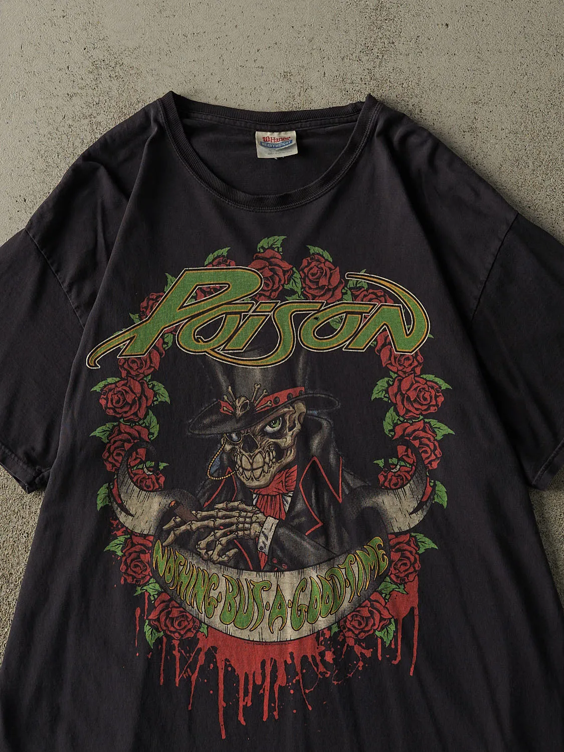 Vintage 10' Faded Black Poison Nothing But A Good Time Band Tee (L/XL) sold by Rebalance Vintage product image thumbnail 2