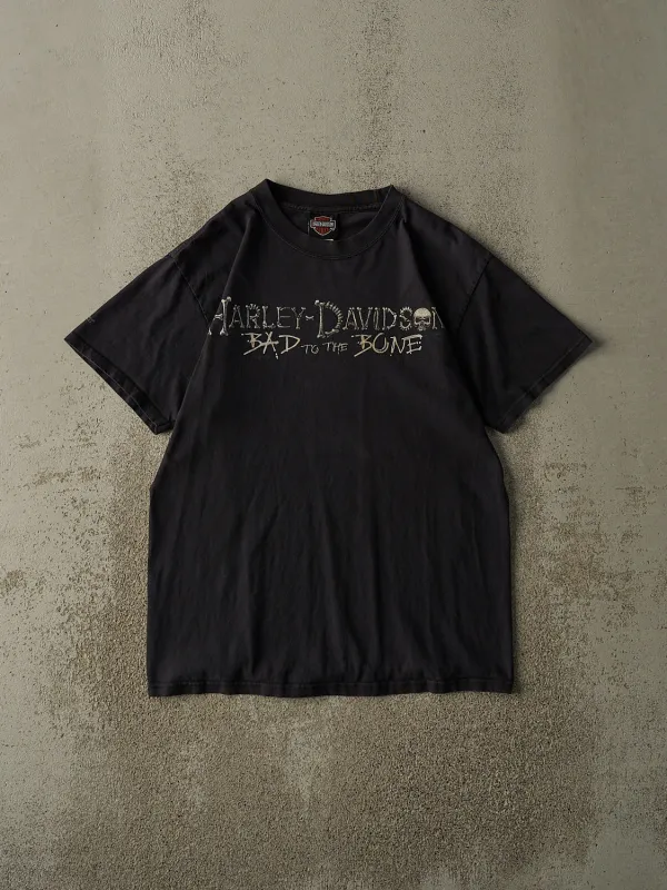 Vintage 11' Faded Black Lloydminster AB Harley Davidson "Bad to The Bone" Tee (S/M) sold by Rebalance Vintage