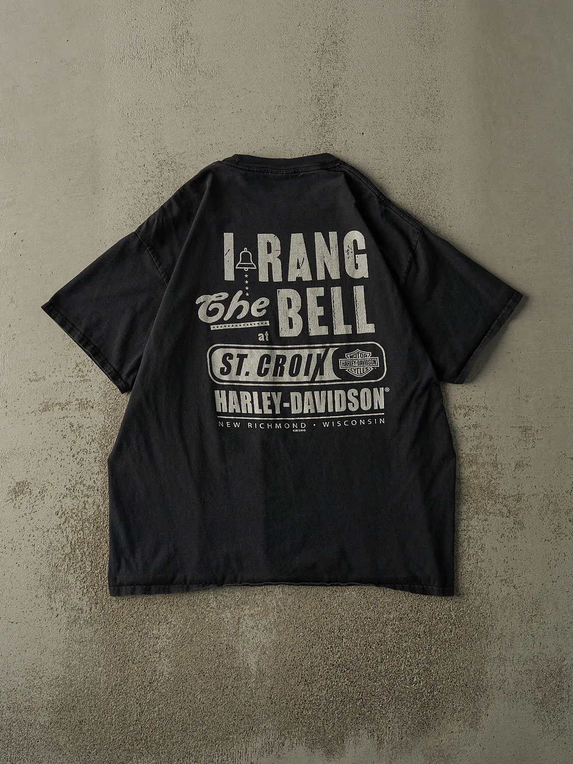 Vintage 13' Faded Black New Richmond WI Harley Davidson Tee (L/XL) sold by Rebalance Vintage product image thumbnail 2