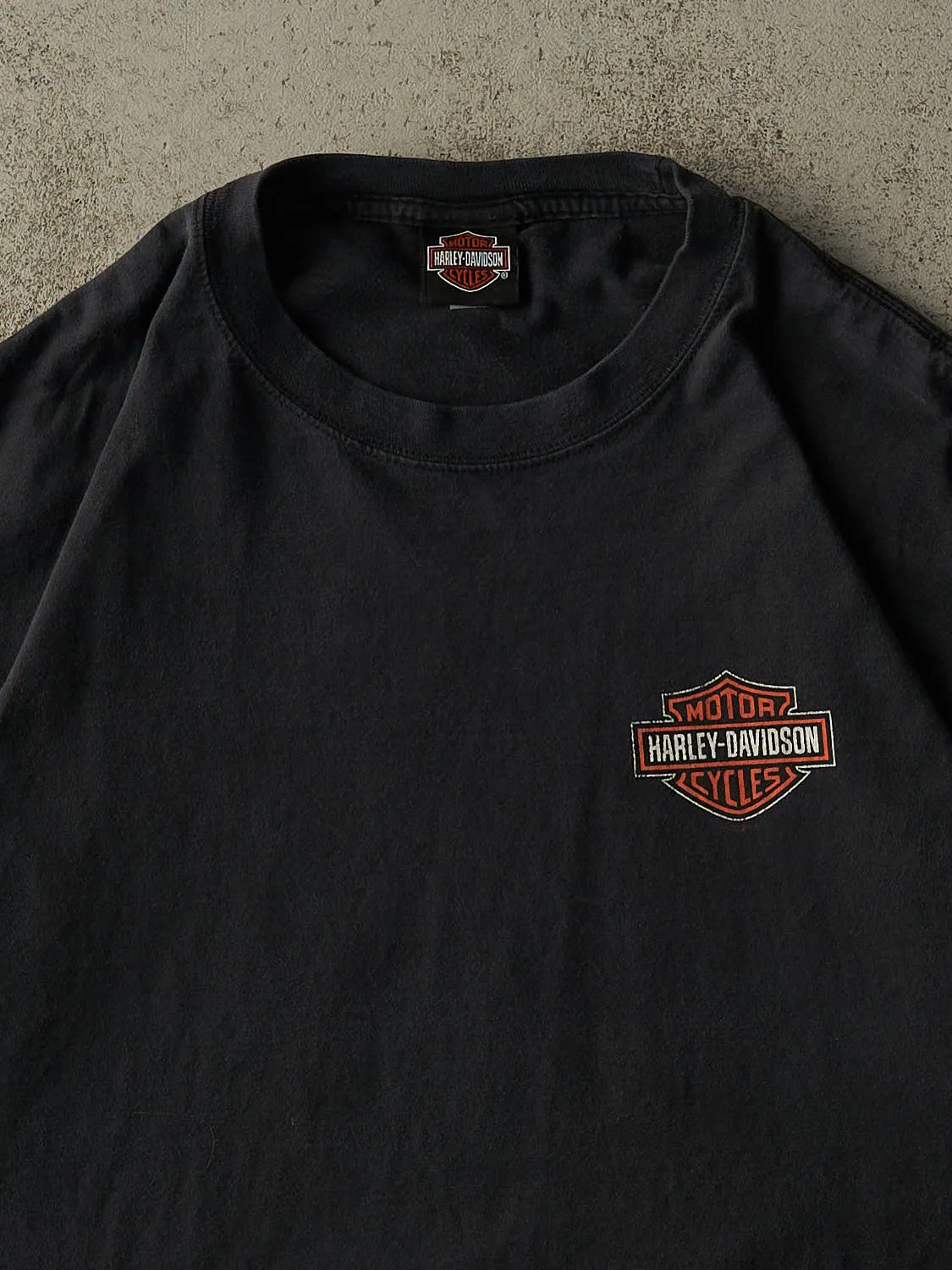 Vintage 13' Faded Black New Richmond WI Harley Davidson Tee (L/XL) sold by Rebalance Vintage product image thumbnail 3