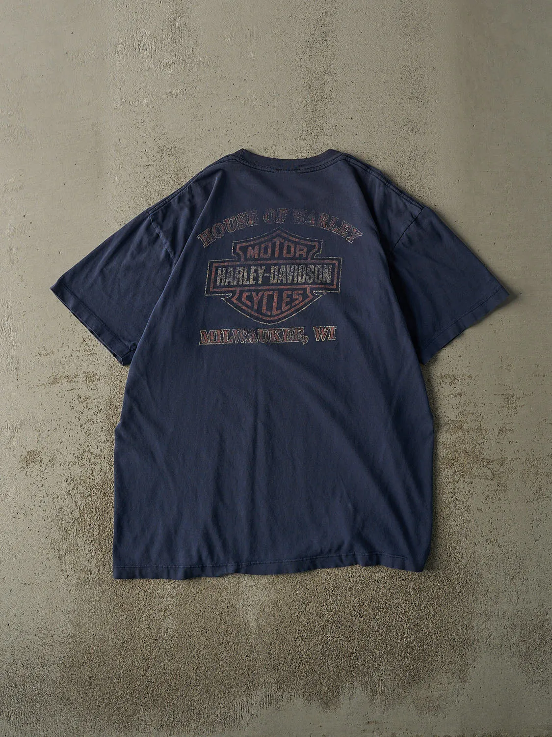 Vintage 90s Navy Blue Milwaukee WI Harley Davidson Tee (XL) sold by Rebalance Vintage product image thumbnail 2