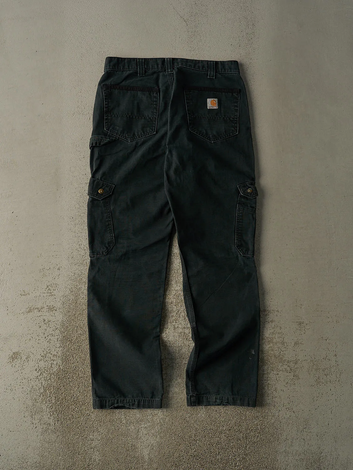 Vintage Y2K Faded Black Carhartt Double Knee Cargo Utility Pants (32x32) sold by Rebalance Vintage product image thumbnail 2