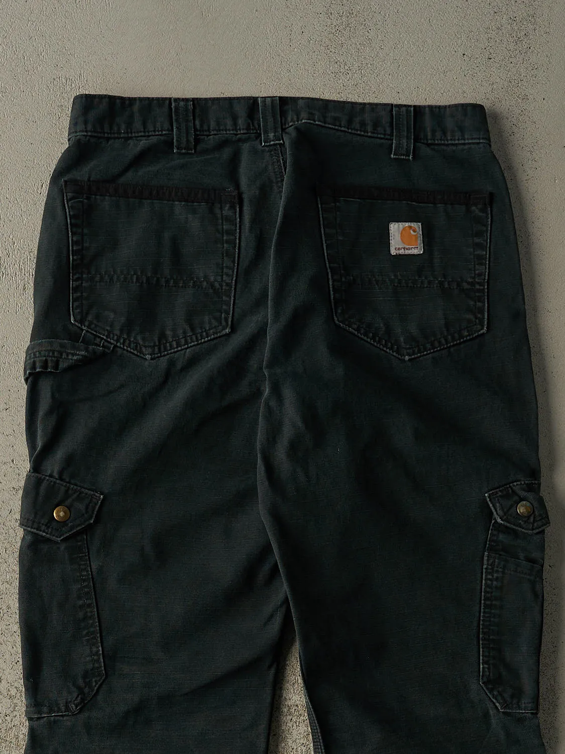 Vintage Y2K Faded Black Carhartt Double Knee Cargo Utility Pants (32x32) sold by Rebalance Vintage product image thumbnail 4