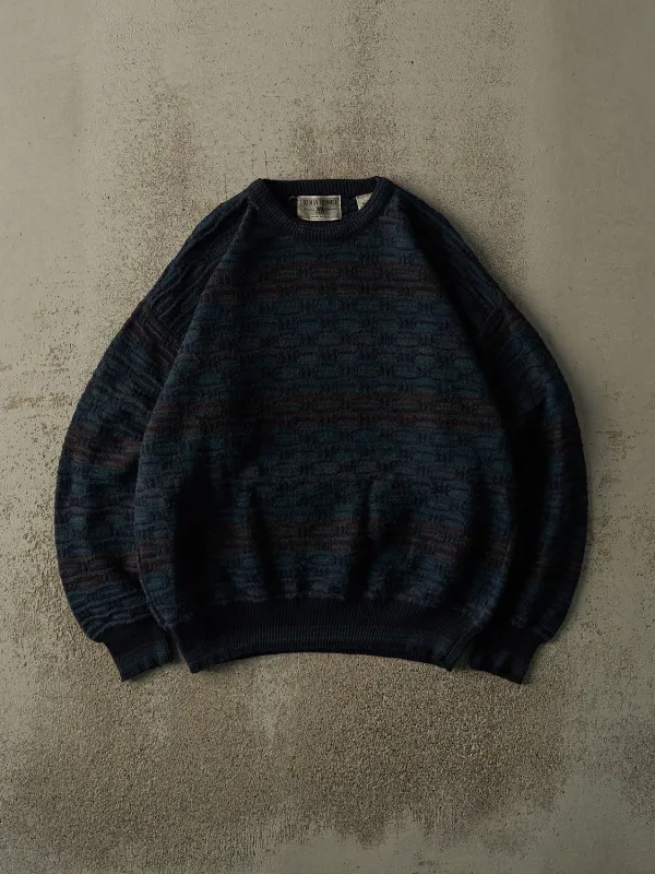 Vintage 90s Navy Blue Multi Colour Patterned Knit (S/M) sold by Rebalance Vintage