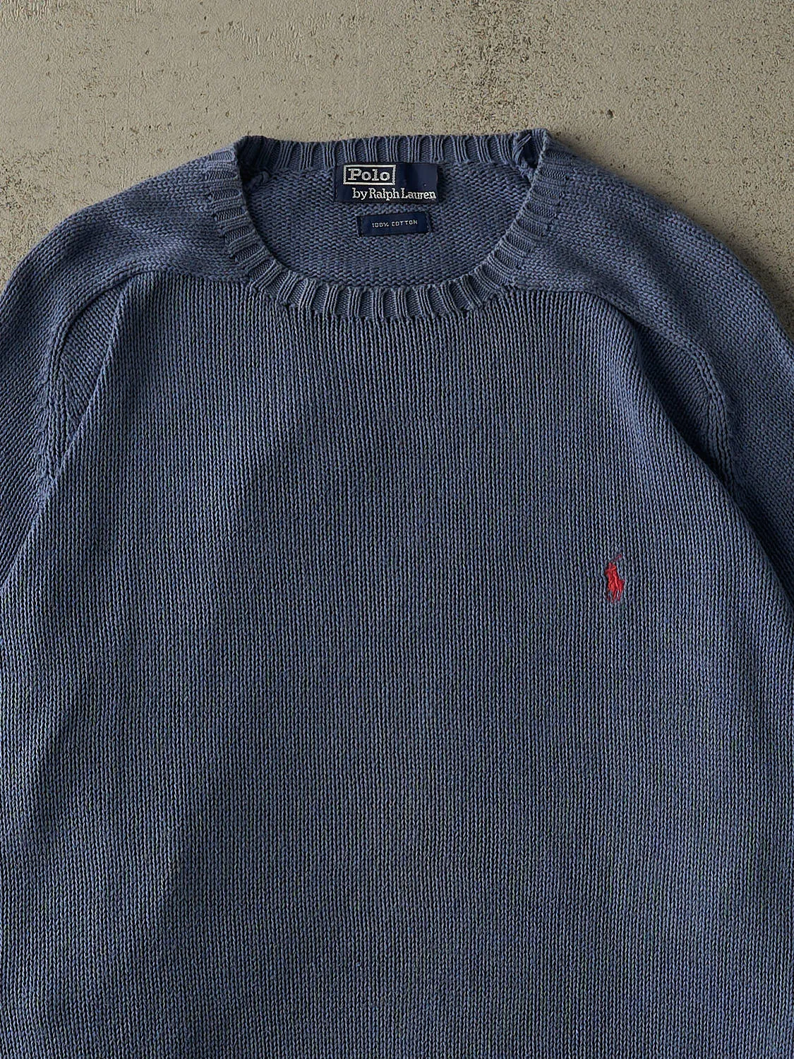 Vintage 90s Slate Blue Polo Ralph Lauren Knit Pullover (XXL) sold by Rebalance Vintage product image thumbnail 2