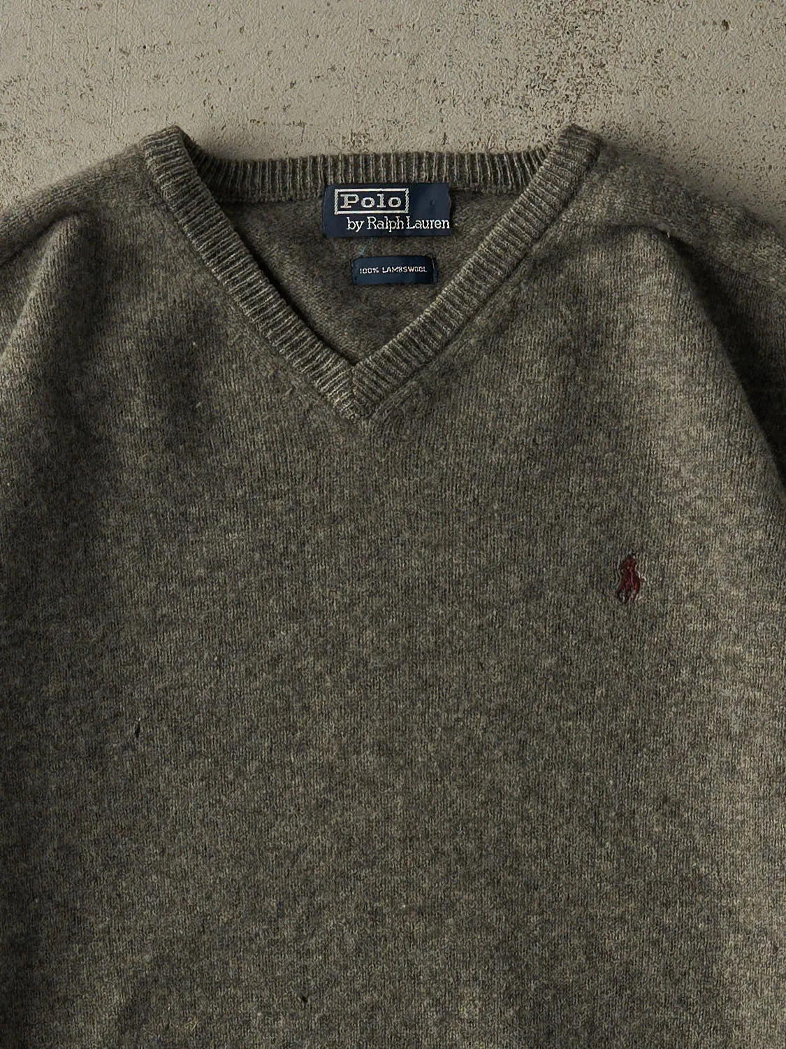 Vintage 90s Grey Polo Ralph Lauren Lambs Wool Boxy Knit (S/M) sold by Rebalance Vintage product image thumbnail 2