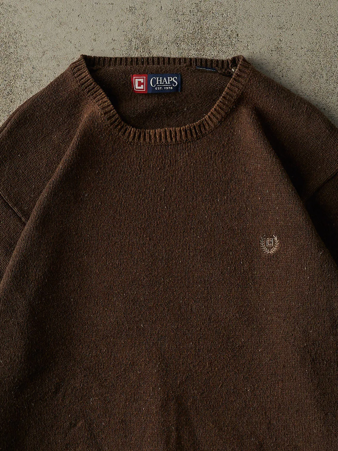 Vintage 90s Brown Chaps Embroidered Knit Pullover (XL) sold by Rebalance Vintage product image thumbnail 2