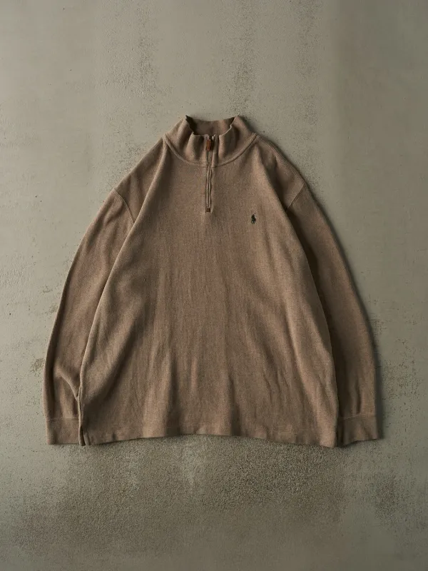 Vintage 90s Beige Polo Ralph Lauren Quarter Zip Knit (XXL/XXXL) sold by Rebalance Vintage