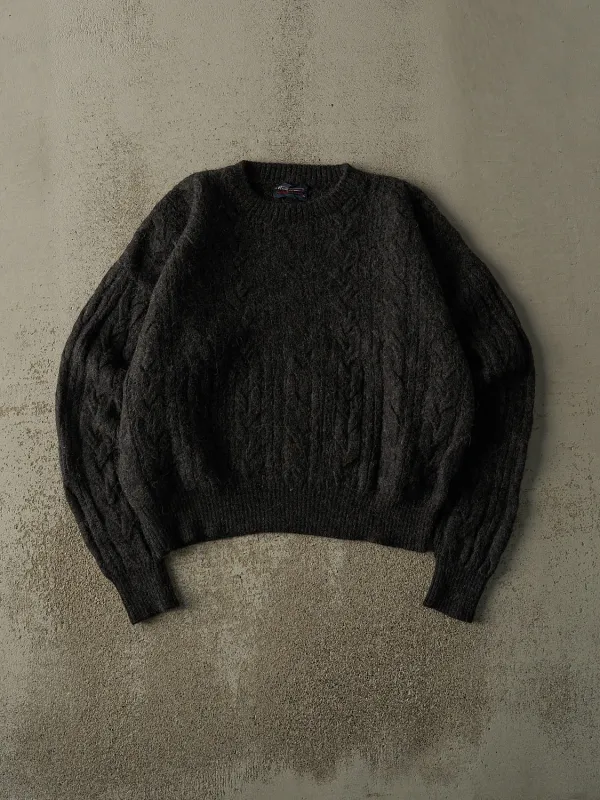 Vintage 80s Charcoal Grey Alpaca Wool Boxy Knit Pullover (S/M) sold by Rebalance Vintage